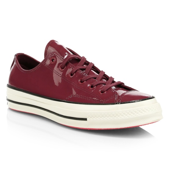 Ladies burgundy leather converse Clearance